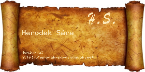 Herodek Sára névjegykártya